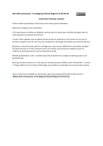 Mon bilan monstrueux : le sondage