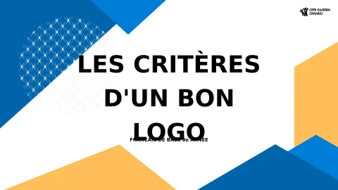 Slideshow - Les critères d'un bon logo