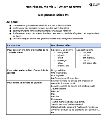 Phrases utiles #4 - On est en forme