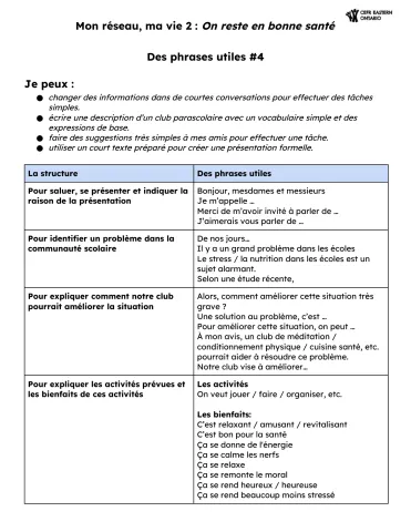 Phrases utiles #4 - On reste en bonne santé