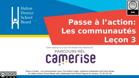 Passe à l'action Les communautés Leçon 3