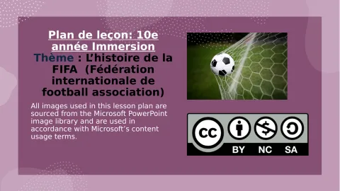 Plan de leçon : L’histoire de la FIFA (10e année Immersion)
