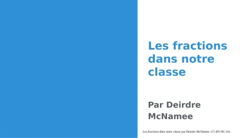 Les fractions dans notre classe